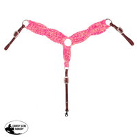 Fort Worth Wool Breastplate With Latigo | Pink Western Bridle