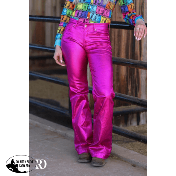 Fuchsia Metallic Signature Trousers