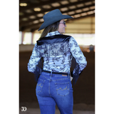 GIDDY UP SATIN & FRINGE PERFORMANCE RODEO SHIRT - Country Scene Saddlery and Pet Supplies