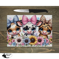 Glass Chopping Board - 3 Little Cows Gift Items