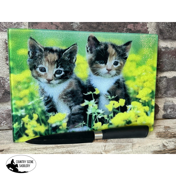 Glass Chopping Board - Cats Gift Items