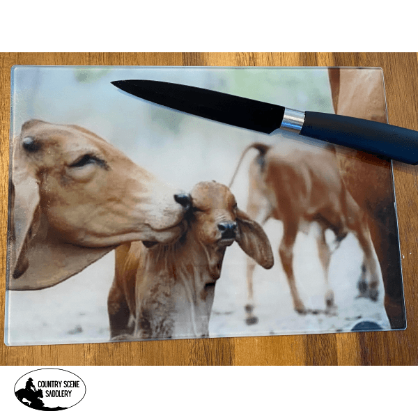 Glass Chopping Board - Cow Kisse Gift Items