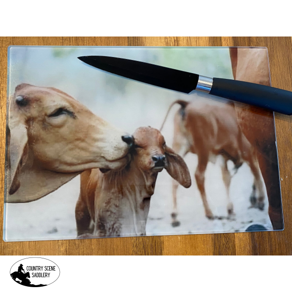Glass Chopping Board - Cow Kisse Gift Items