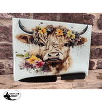 Glass Chopping Board - Floral Highland Gift Items