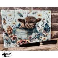 Glass Chopping Board - Highland Calf Gift Items