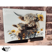 Glass Chopping Board - Sunflower Mum & Calf Gift Items