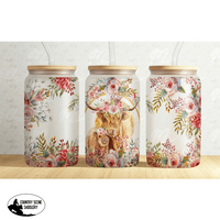 Glass Coffee Cup - Floral Mum & Calf Gift Items