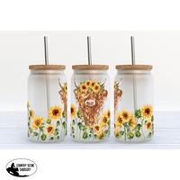 Glass Coffee Cup - Highland Sunflower Gift Items