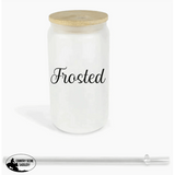 Glass Coffee Cup - Red Tractor Frosted Gift Items