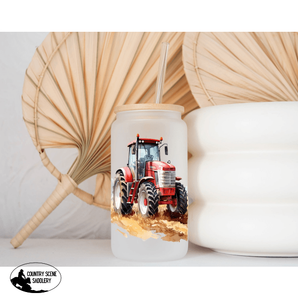 Glass Coffee Cup - Red Tractor Gift Items