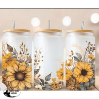 Glass Coffee Cup - Rustic Sunflower Gift Items