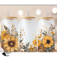Glass Coffee Cup - Rustic Sunflower Gift Items