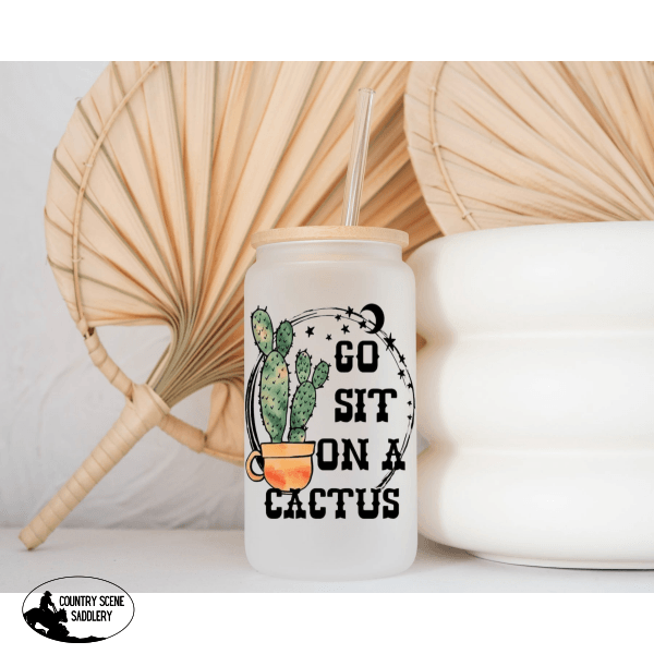 Glass Coffee Cup - Sit On A Cactus Gift Items