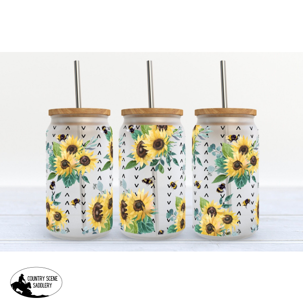 Glass Coffee Cup - Sunflower 2 Gift Items