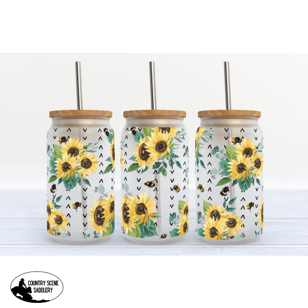 Glass Coffee Cup - Sunflower 2 Gift Items