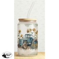 Glass Coffee Cup - Sunflower Tractor Gift Items