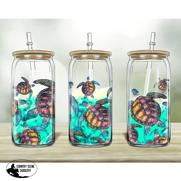 Glass Coffee Cup - Turtles Gift Items