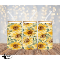 Glass Coffee Cup - Watercolour Sunflower Gift Items