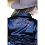 GOD BLESS GOOD HORSES SATIN PERFORMANCE RODEO SHIRT - Country Scene Saddlery and Pet Supplies