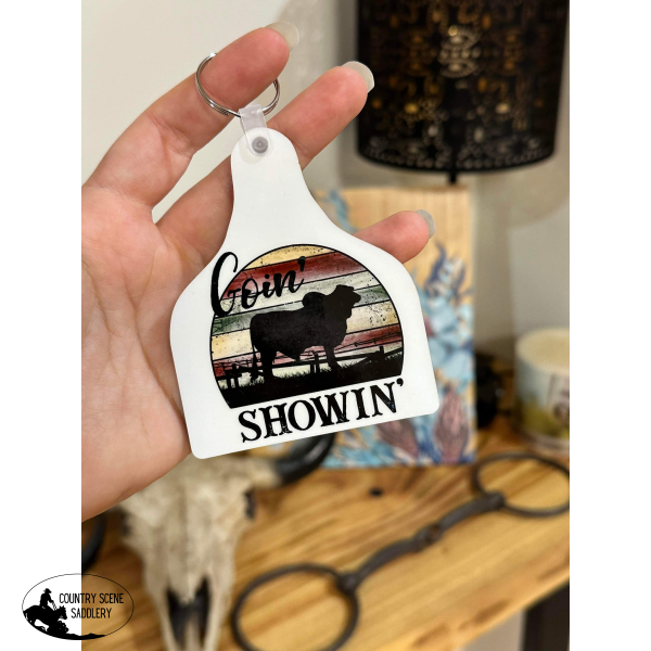 Goin Showin - Cow Tag Keyring Gift Items