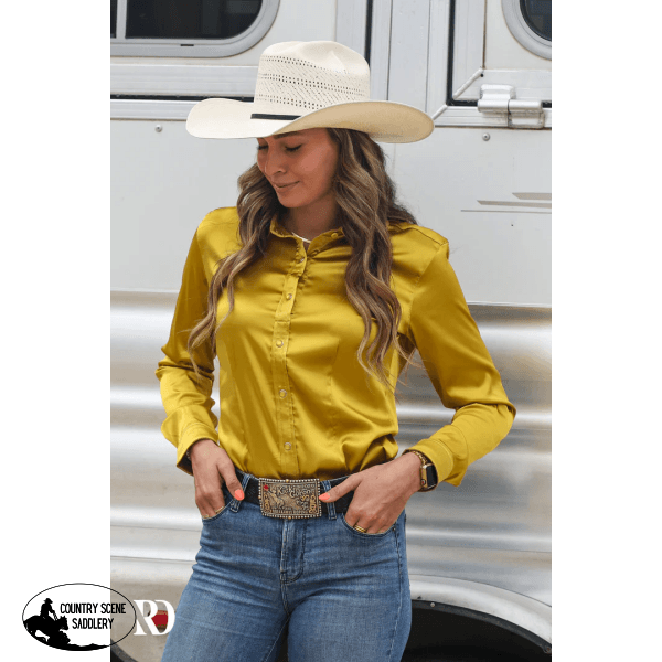 Gold Satin Performance Rodeo Shirt Western Shirts