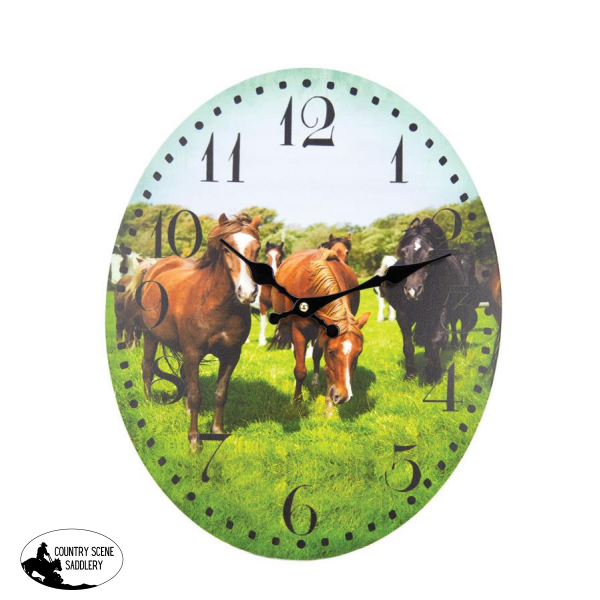 New! Grazing Horses Clock Posted.*