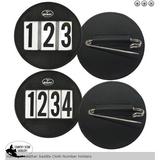 Hamag™ Leather Saddle Cloth Number Holders (Pair) - Round - Country Scene Saddlery and Pet Supplies