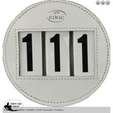 Hamag™ Leather Saddle Cloth Number Holders (Pair) - Round - Country Scene Saddlery and Pet Supplies