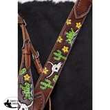 Hand Painted Steer Skull and Cactus Headstall and Breast collar Set. - Country Scene Saddlery and Pet Supplies