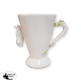 Handmade White Horse with Flowers Mug - Country Scene Saddlery and Pet Supplies