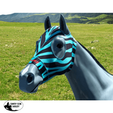 Hidez Hood ZEBRA TURQUOISE BLACK - Country Scene Saddlery and Pet Supplies