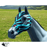 Hidez Hood ZEBRA TURQUOISE BLACK - Country Scene Saddlery and Pet Supplies