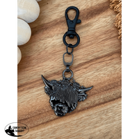 Highland Cow Keyring Black Gift Items