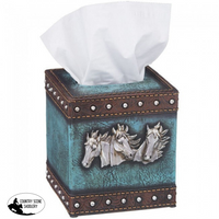 Horse Head And Blue Leather Square Tissue Box Cover Gift Items » Bedding Blankets Pillows