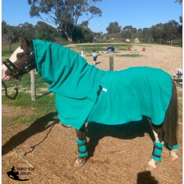 Horse Rug & Neck Float Boots Set In Thick Polar Fleece Coloured Rugs