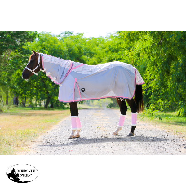 Hybrid Ripstop Neck Combo Blush Pink & Grey Horse Rugs
