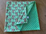 New! PRE-ORDER Minky Blanket - Green Highland Cow - 1m x 1m / Green