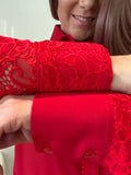 L1357 - Rosa Ladies 1/2 Lace Western Shirt - Country Scene Saddlery and Pet Supplies