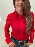 L1357 - Rosa Ladies 1/2 Lace Western Shirt - Country Scene Saddlery and Pet Supplies