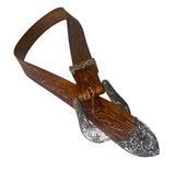 A8285 - 36" 1 1.2" Sliver Buckle & Tip / Hand Tooled Leather Belt - Country Scene Saddlery and Pet Supplies