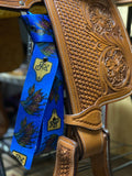 New! T5210 - Rawhide Indian Head Blue Latigo Set - Country Scene Saddlery and Pet Supplies