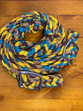 New! T5302 - Four Colour Braided Barrel Reins with Knots - Country Scene Saddlery and Pet Supplies
