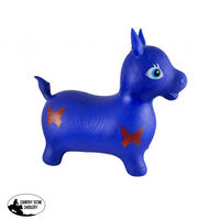 Inflatable Bouncy Ride On Horse Blue Toys