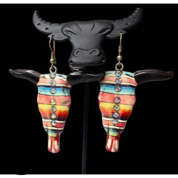 J6086 - Steer Head Mulit Earrings Necklace &