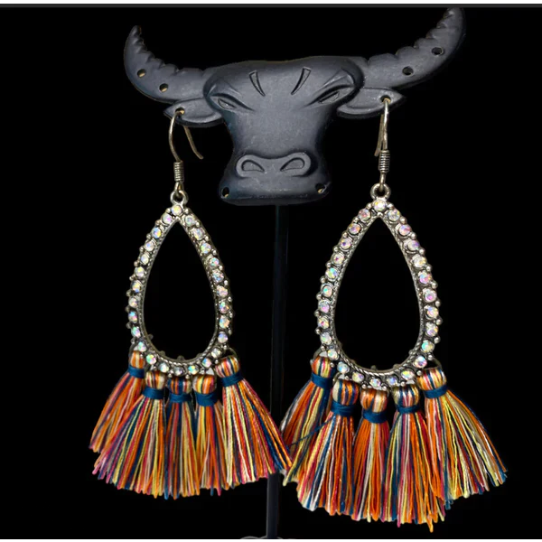 J6184 - Bling Tassel Earrings Necklace &