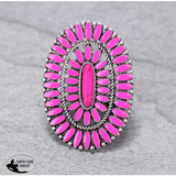 J6476 - Concho Cluster with Oval Stone Adjustable Ring - Country Scene Saddlery and Pet Supplies