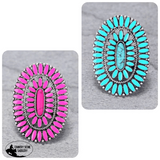 J6476 - Concho Cluster with Oval Stone Adjustable Ring - Country Scene Saddlery and Pet Supplies