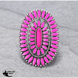 J6476 - Concho Cluster with Oval Stone Adjustable Ring - Country Scene Saddlery and Pet Supplies