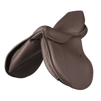 Jeremy & Lord Synthetic Saddle - Adjustable Gullet Brown English