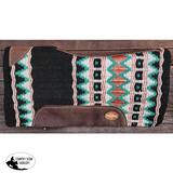 Klassy Cowgirl 28x30 Barrel Style pad with black multi color design with metallic rose accent memory felt bottom saddle pad. - Country Scene Saddlery and Pet Supplies